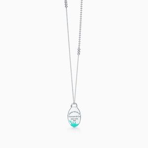 Tiffany & Co. RTT oval splash tag charm necklace